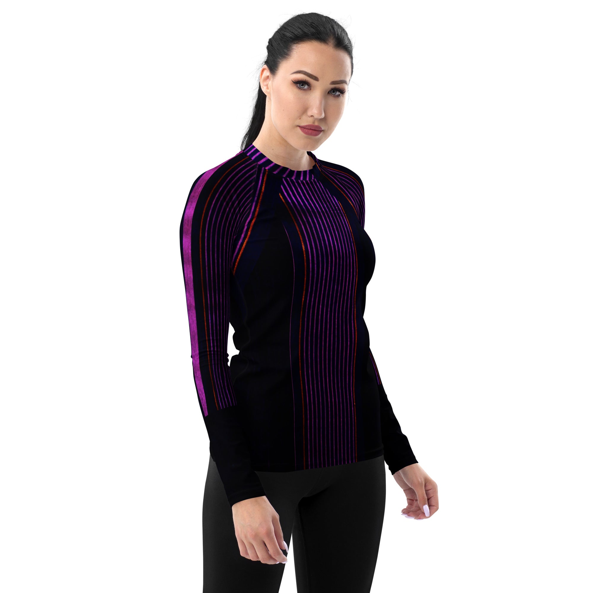 Women's Long-sleeved Gym Top. Dancer or Runner top. Surfer's Rashguard. Cool Streetwear Fashion Top. Peppermint by WickedYo